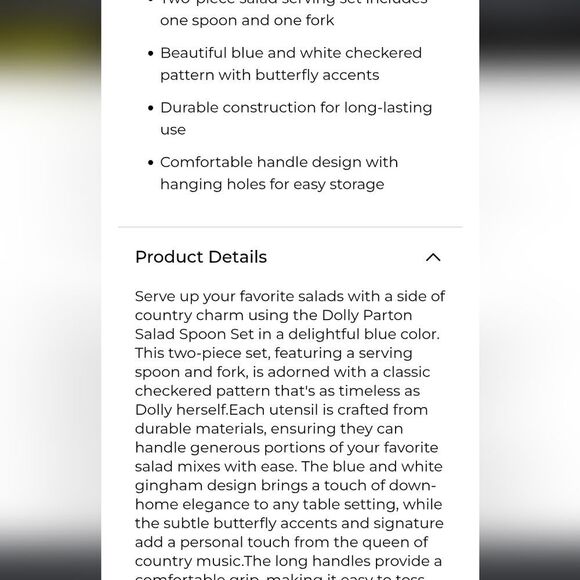 Dolly Parton Salad Server Set- Blue - Picture 3 of 3